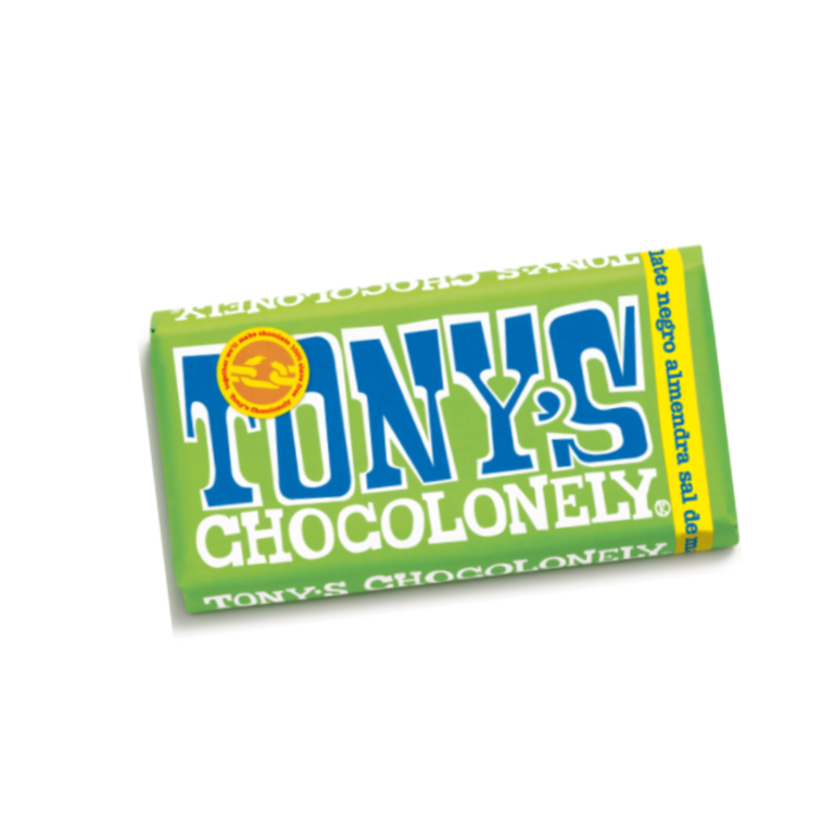 Chocolate negro con almendras y sal de mar de Tonys Chocolonely, 180 g