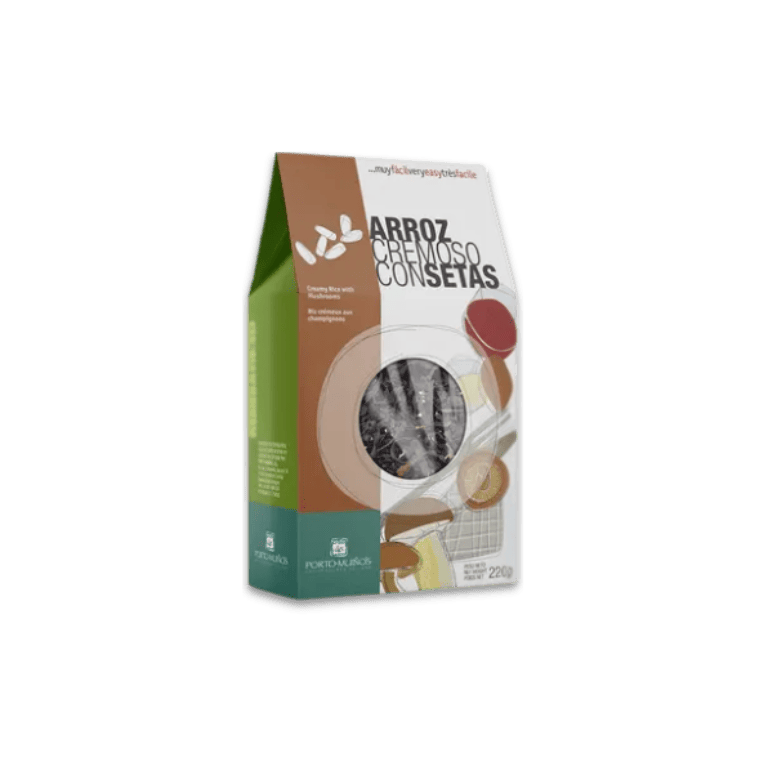 Pack de arroces cremosos de: algas suaves, alga Wakame, setas y huevas de erizo al natural de Porto-Muiños