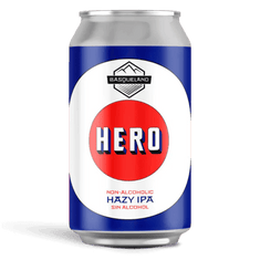Basqueland Hero Hazy IPA 0,5%, 24 latas de 33 cl
