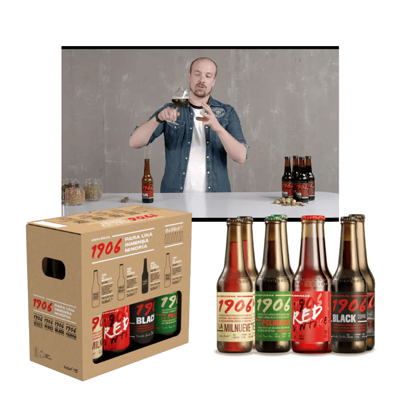 Una experiencia de cata de cervezas 1906 Reserva Especial, Red Vintage y Galician Irish Red que mezclan aromas intensos, elegancia clásica y un toque irlandés para un gusto completo