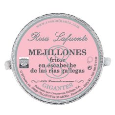 Mejillones de las Rías gallegas en escabeche de Rosa Lafuente, lata de 8 piezas