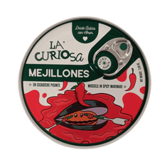 Mejillones en escabeche picante de conservas La Curiosa, lata de 115 g