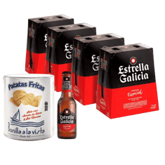 Pack Beer&Chips Estrella Galicia Especial 24 botellas de 25 cl