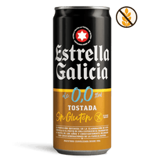 Estrella Galicia 0,0 Tostada Sin gluten, 24 latas de 33 cl
