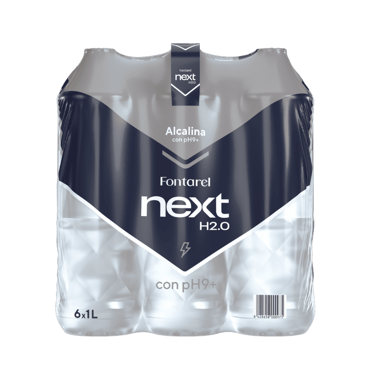 Fontarel Next H2.0 Alcalina con pH9+, 6 botellas de 1 l