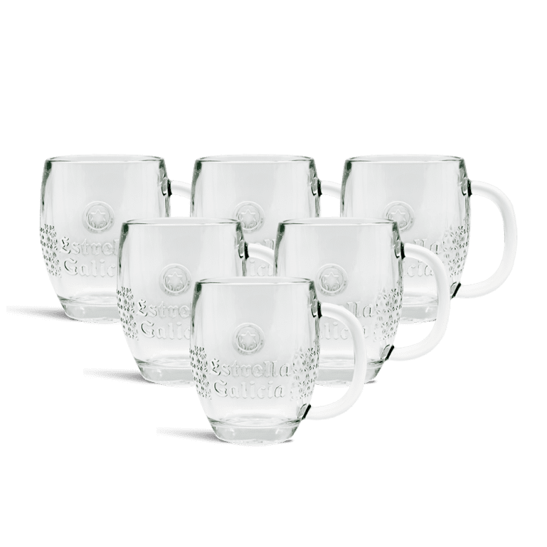 Pack 6 jarras de cristal de Estrella Galicia, 40 cl