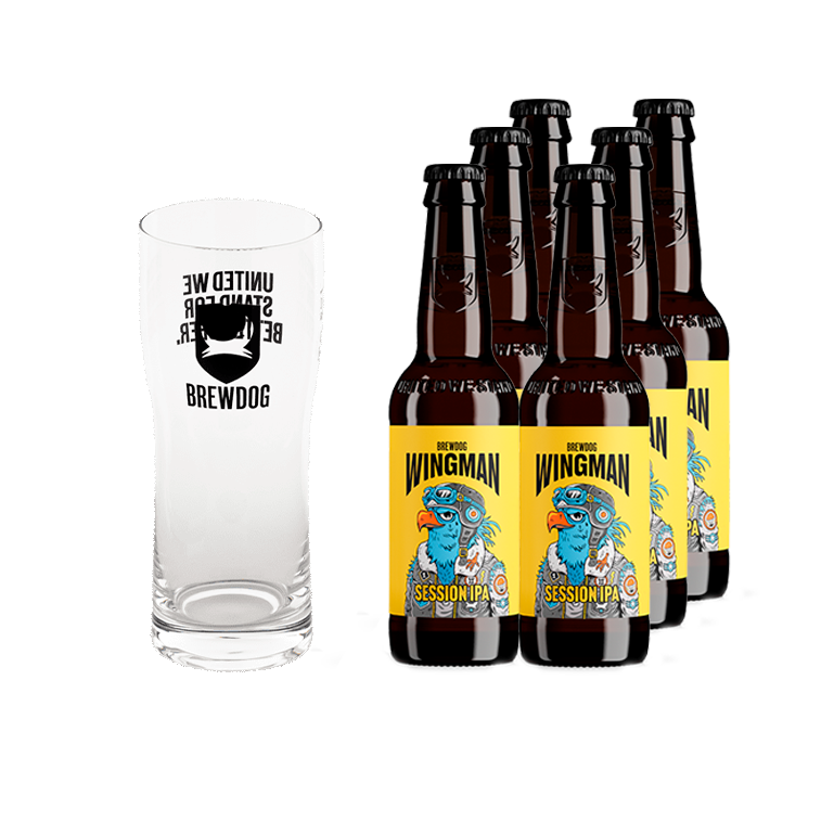 Brewdog Wingman, 6 botellas de 33 cl y 1 vaso de Brewdog