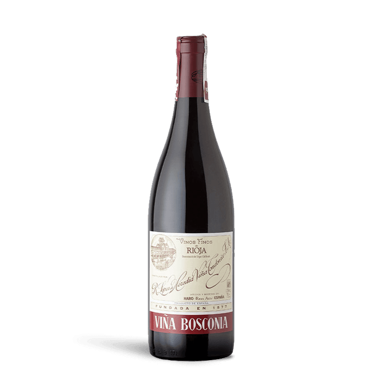 botella de vino tinto de viña bosconia reserva