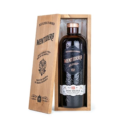 Ron Mentidero "Solera 12 años" en caja regalo de Destilería de Madrid, 1 botella de 70 cl