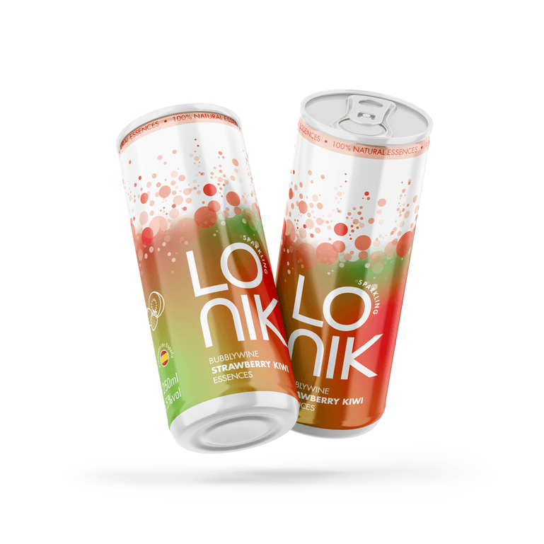 Lonik Bubblywine Strawberry Kiwi Essences, lata 25 cl