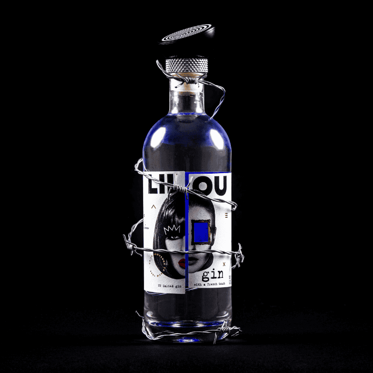 botella de Lilou NY Salted Gin con púas