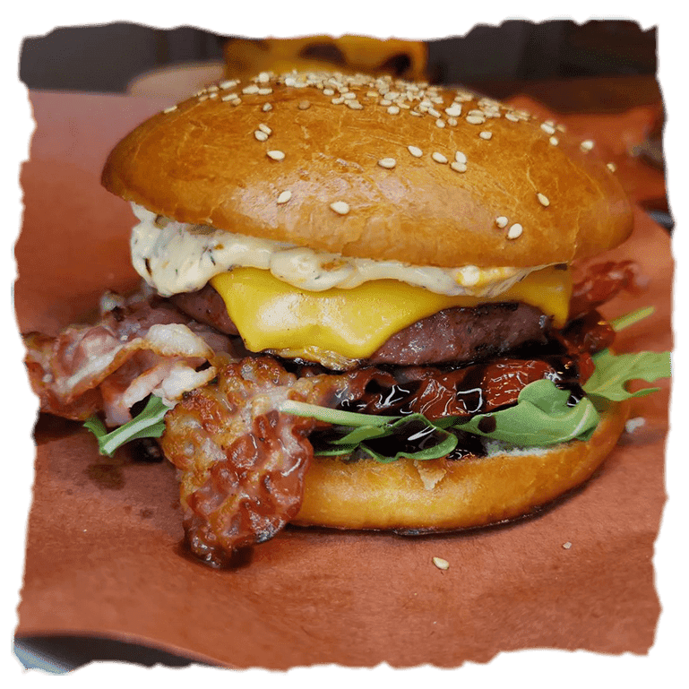 una hamburguesa con carne de Hamburdehesa