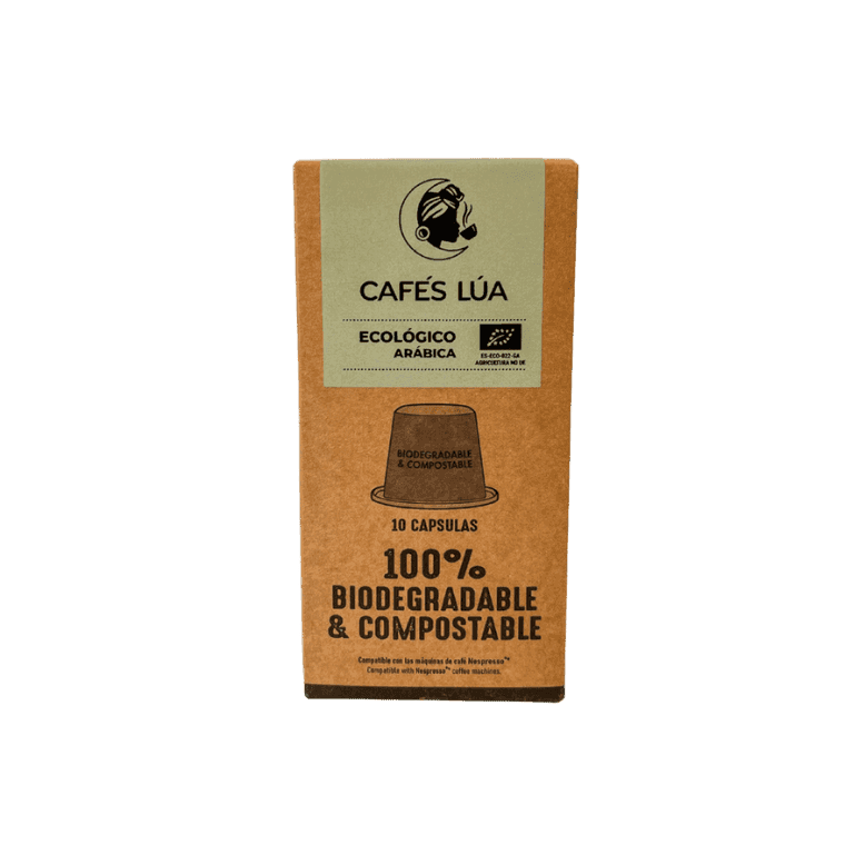 una caja de cápsulas de café Ecológico