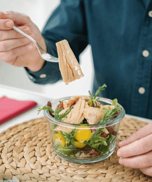 ensalada con lomos de atún