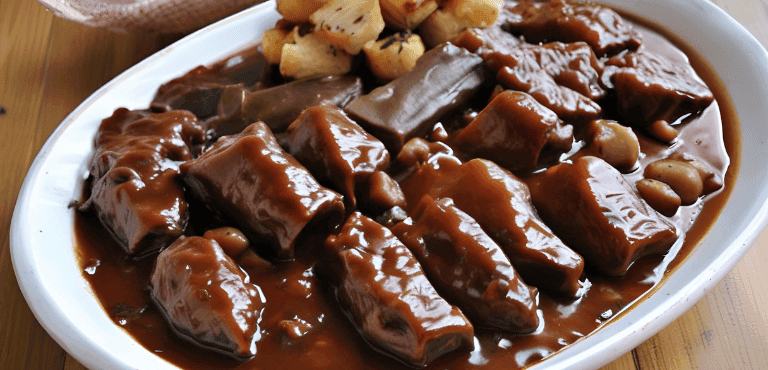 varios pedazos de rabo de toro sobre un plato