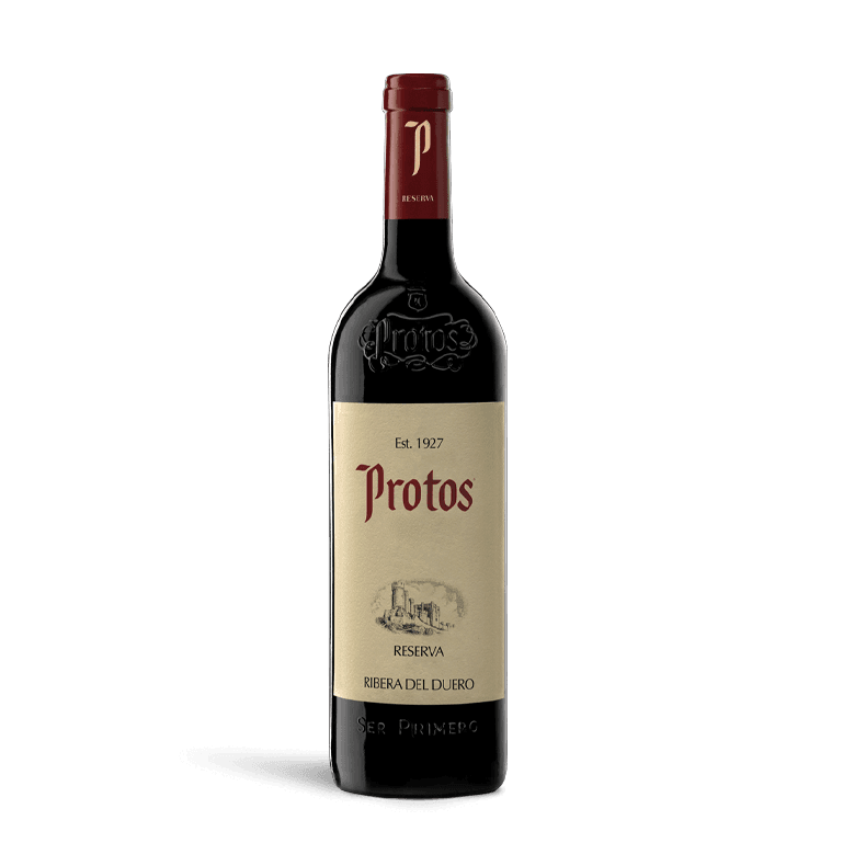 botella de vino tinto de protos reserva