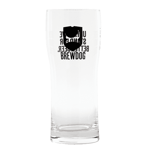 vaso de cerveza de la marca Brewdog