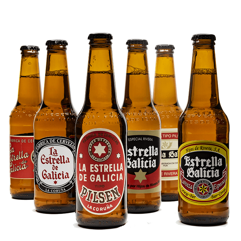 Colección de etiquetas de Estrella Galicia