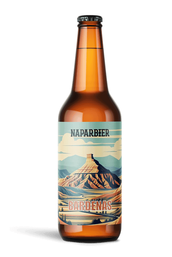 una botella de Naparbier Bardenas