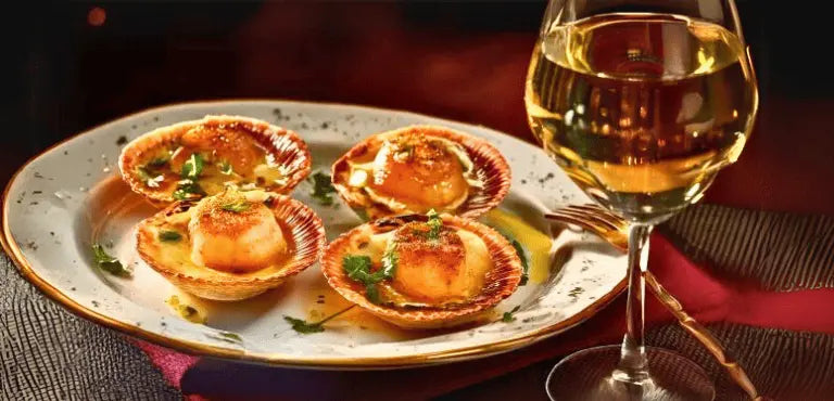 Maridajes perfectos para acompañar tus vieiras al horno para Navidad