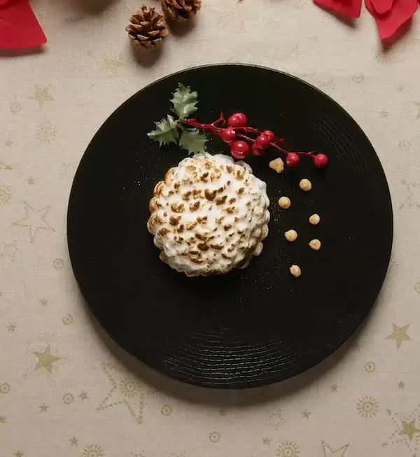 Receta de soufflé de turrón jijona y panettone de choco-naranja