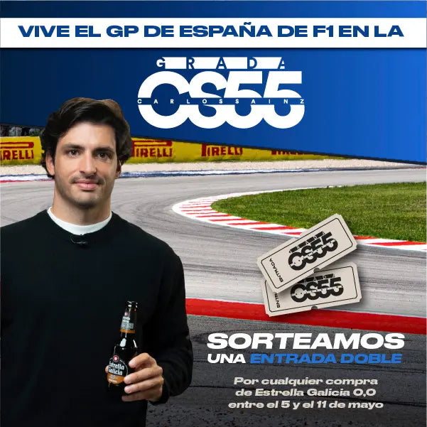 Sorteo entrada doble Gran Premio de España de F1 en la Grada CS55 de Carlos Sainz