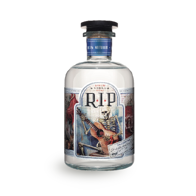 R.I.P. vodka de Singular Destilados, botella de 50 cl