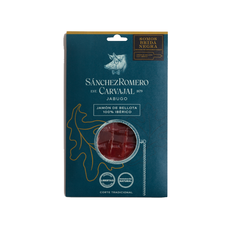 Loncheado de Jamón de bellota 100% Ibérico de Sánchez Romero Carvajal, sobre de 70 g