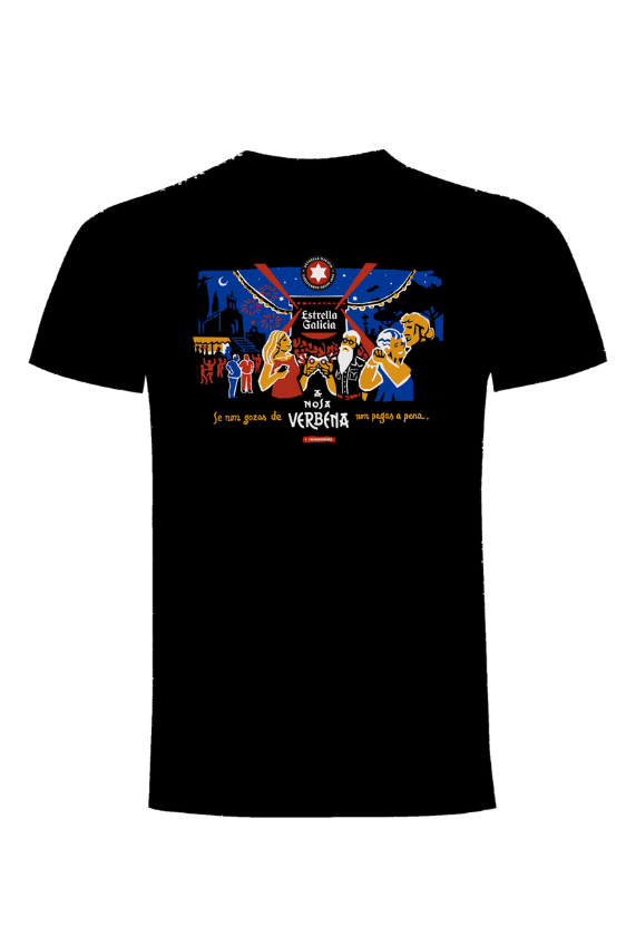 Camiseta Estrella Galicia x ReiZentolo Negra