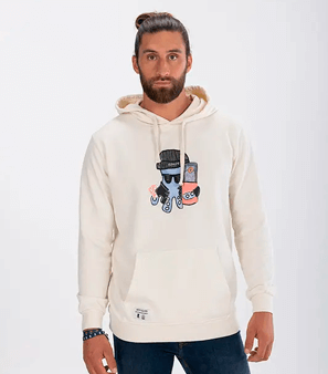 Sudadera elPulpo & Estrella Galicia Concert Soul Blanca