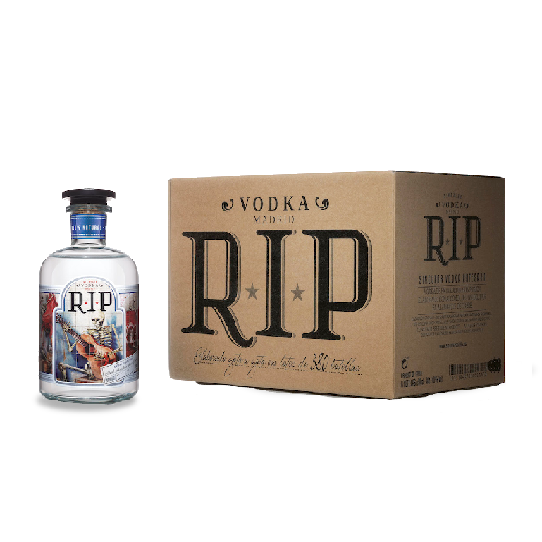 R.I.P. vodka de Singular Destilados, botella de 50 cl