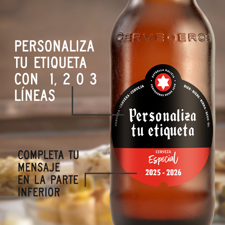 Estrella Galicia Etiqueta Personalizada Con Pegatinas, 24 botellas 25 cl