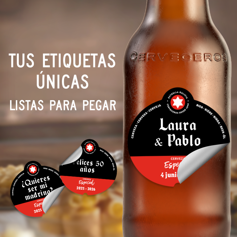 Estrella Galicia Etiqueta Personalizada Con Pegatinas, 24 botellas 25 cl