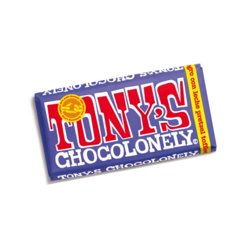 Chocolate con leche, toffee y pretzel de Tonys Chocolonely, 180 g