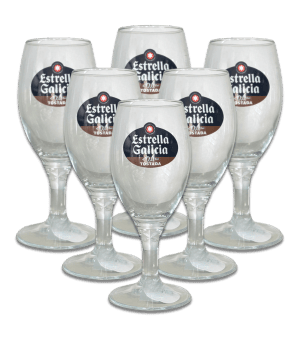 Pack de 6 copas de Estrella Galicia 0,0 Tostada
