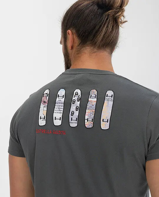 Camiseta elPulpo & Estrella Galicia Urban Flip Gris
