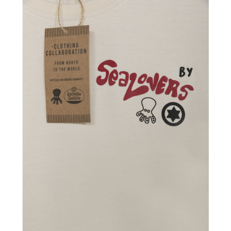 Camiseta elPulpo & Estrella Galicia sarabia blanca