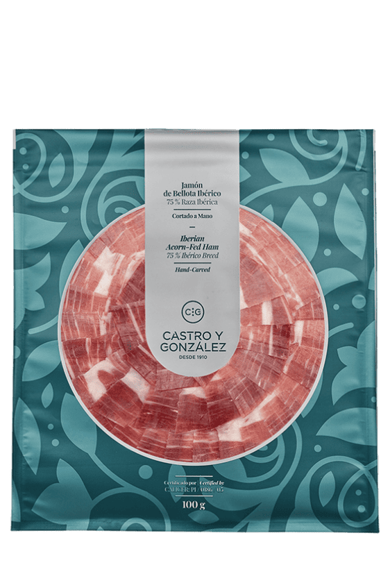 ¿Cómo elaboran el jamón de bellota ibérico 75% raza ibérica cortado a mano de Castro y González?