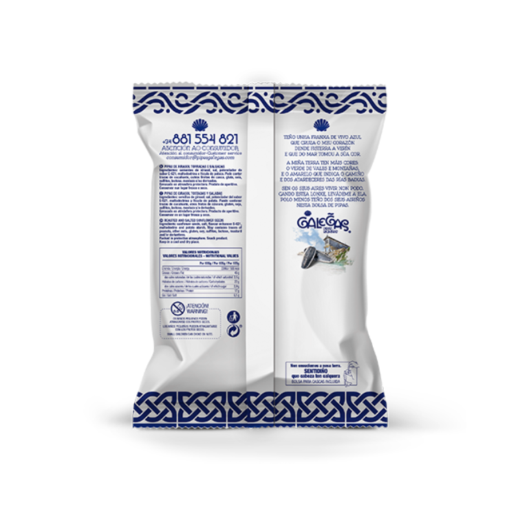 Pipas con sal de Pipas Galegas, 4 bolsas de 120 g