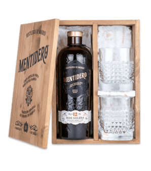 Ron Mentidero Solera caja regalo 12 años con 2 vasos de Destilería de Madrid