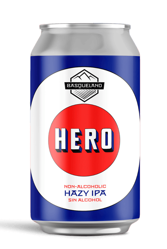 Basqueland Hero Hazy IPA 0,5%, 24 latas de 33 cl