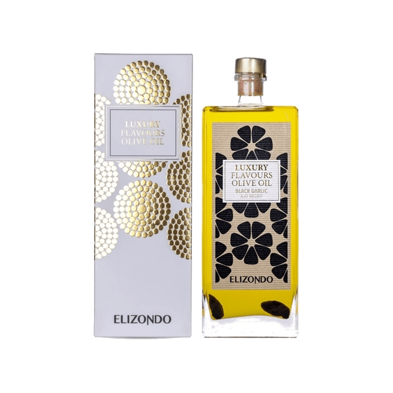 Aceite de Oliva Luxury Ajo Negro de Aceites Elizondo, 1 botella de 500 ml