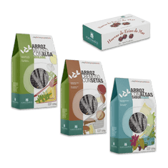Pack de arroces cremosos de: algas suaves, alga Wakame, setas y huevas de erizo al natural de Porto-Muiños