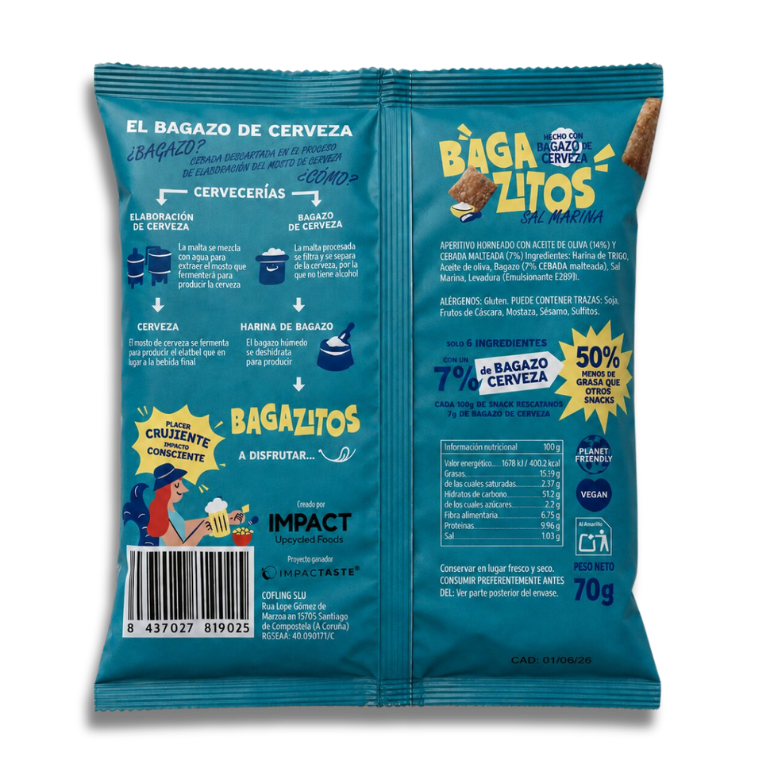 Bagazitos Sal Marina, bolsa de 70 g