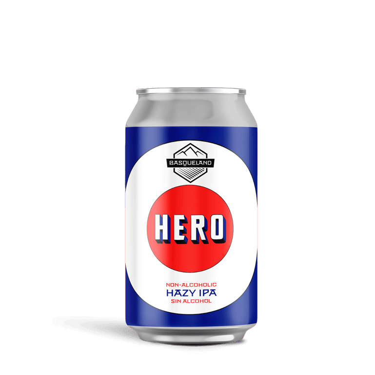 Basqueland Hero Hazy IPA 0,5%, 24 latas de 33 cl