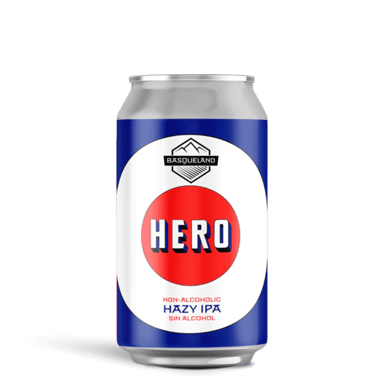 Basqueland Hero Hazy IPA 0,5%, lata de 33 cl