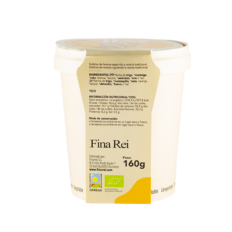 Galletas de nata y naranja de Fina Rei, 3 cajas de 160 g