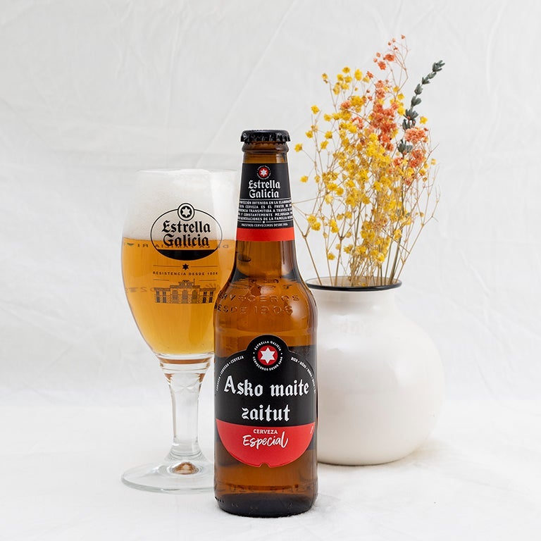 Estuche Estrella Galicia con mensaje y copa