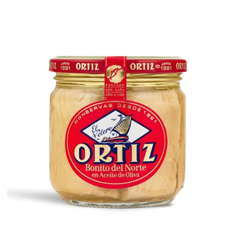 Bonito del norte en aceite de oliva de conservas Ortiz, tarro de 270 g
