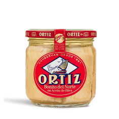 Bonito del norte en aceite de oliva de conservas Ortiz, tarro de 270 g